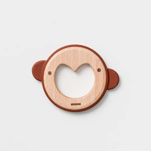 Teething: Mykah The Monkey Teether Wood/Silicone
