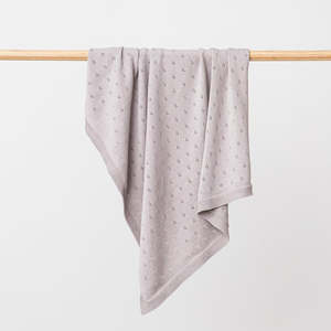 Blankets Swaddles: Over The Dandelions Marley Organic Cotton Blanket - Glacier
