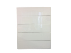 Products: Adela 5 Drawer Tall Boy Gloss White - Windmill Kids Furniture
