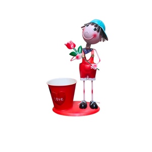 Products: Metal Boy Love Pot Figurine - Red - Windmill Kids Furniture