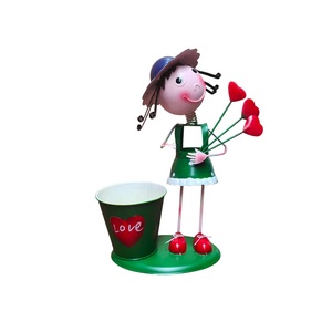 Products: Metal Girl Love Pot Figurine - Green - Windmill Kids Furniture