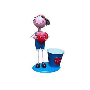 Metal Boy Love Pot Figurine - Blue - Windmill Kids Furniture