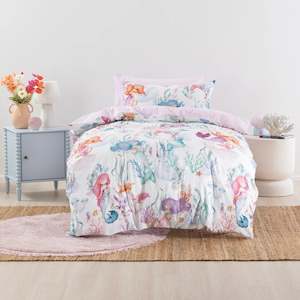 SQUIGGLES Mermaid Lagoon Duvet Cover Set, Multi-Colour, NZ Single