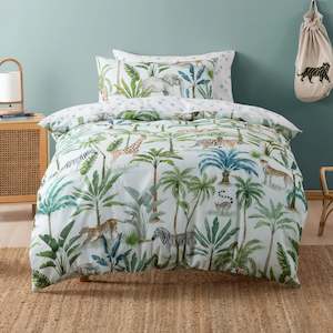Squiggles: SQUIGGLES Jungle Oasis Duvet Cover Set, Multi-Colour, NZ Single