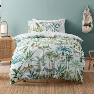 SQUIGGLES Jungle Oasis Duvet Cover Set, Multi-Colour, NZ Double