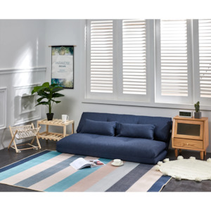 Urbana Japanese Futon Lounge 2-Seater Sofa Bed, Blue, 150cm
