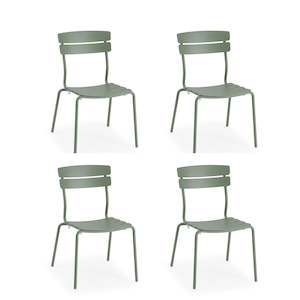 Wellmax Verano Outdoor Aluminium Dining Chair, Set of 4, Green