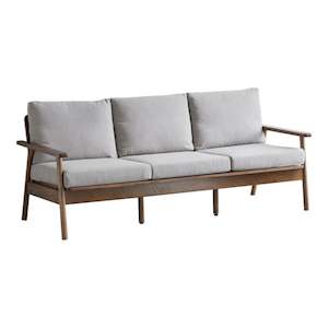 Solidwood Seattle 3-Seater Sofa,201x80CM, Grey & Dark Wood