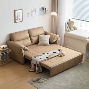 Sofa Beds: Linspire Quiver 2.5-Seater Leathaire Sofa Bed, Brown