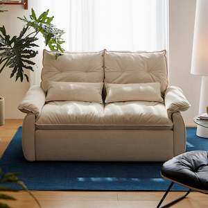 Linspire Rilla 2-Seater Sofa Bed, Velvet-Like Fabric, White