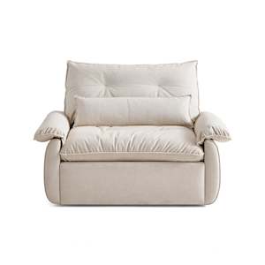 Linspire Rilla 1-Seater Sofa Bed, Velvet-Like Fabric, White