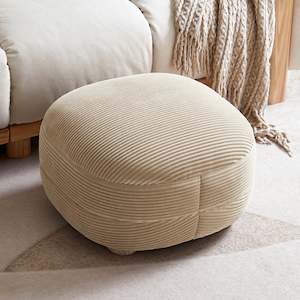 Ottomans: Linspire Tassel Corduroy Ottoman, Beige
