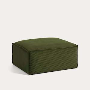 Ottomans: Kave Home Blok Ottoman, Corduroy, Green