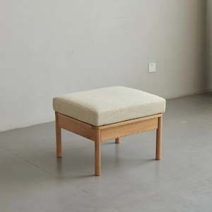 Ottomans: Solidwood Seattle Ottoman, 59x53CM, Beige & Natural Wood