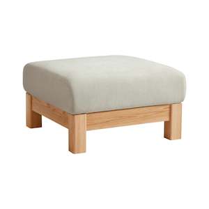 Ottomans: Linspire Mellow Solid Wood Ottoman, Natural Wood