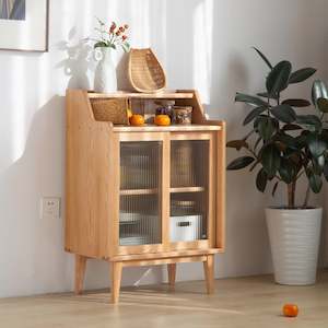 Kitchen And Dining Room: Solidwood Bailey Sideboard, 60x38x90CM, Natural Wood