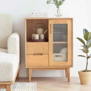 Solidwood Bailey Sideboard, 60x40X80CM, Natural Wood