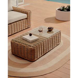 Outdoor Furniture: Kave Home Portlligat Faux Rattan Coffee Table