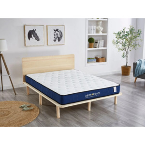 Lifely: Lifely Deep Dream Basic Cool Gel Infused Memory Foam Mattress, Medium Firm, White, Blue