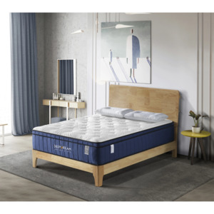 Lifely: Lifely Deep Dream Premium Cool Gel Infused Memory Foam Mattress, Medium Firm, White, Blue