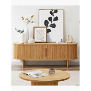 Lifely Tate Entertainment Unit, Natural Wood, 160cm