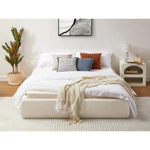 Lifely: Lifely Felix Fabric Bed Base, Off-White