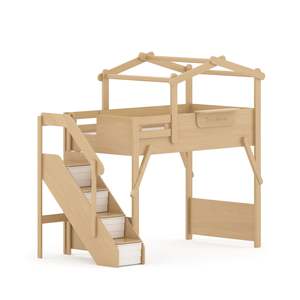 Loft: Loft Ensio Bedside Table, White & Natural Wood