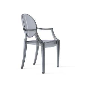 Mode: MODE Philippe Starck Louis Ghost Chair with Arms Replica, Smoky Black