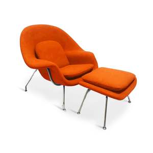 Mode: MODE Eero Saarinen Womb Chair with Ottoman Replica, Orange