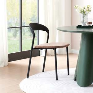 MODE Elara Dining Chairs, Black & Brown, Set of 2