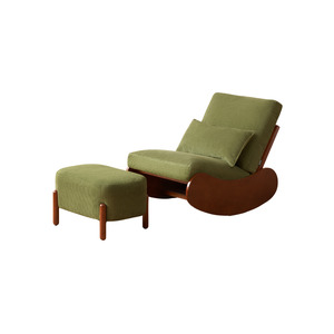 Rocking Chairs: Solidwood Bluro Armless Corduroy Rocking Chair and Ottoman Set, Green