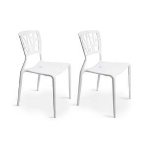 Kitchen And Dining Room: MODE Dondoli Pocci Viento Chair Replica, White, Set of 2