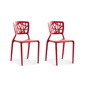 MODE Dondoli Pocci Viento Chair Replica, Red, Set of 2
