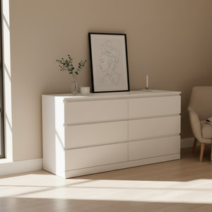 New Arrivals: Loft Ensio Chest of 6 Drawers, Lowboy, Off-White
