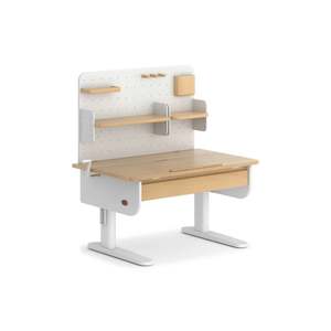 Boori: Boori Ergonomic Kids Desk (100cm) With Pegboard Hutch Package, Barley White