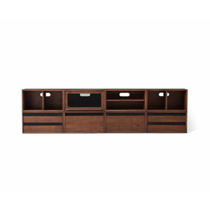 Solidwood: Solidwood Luxembourg Set of 8 Modular Entertainment Unit, American Black Walnut