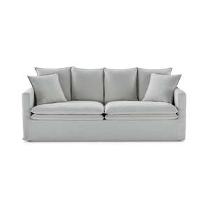 3 Seater Sofas: MODE Crepes 3-Seater Linen Sofa, Light Grey