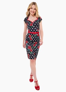 Products: Joe Brown Greta Polka Dot And Roses Stretch Cotton Dress