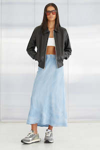 Denim: Gonna Tencel Skirt | Drain Wash | Dricoper