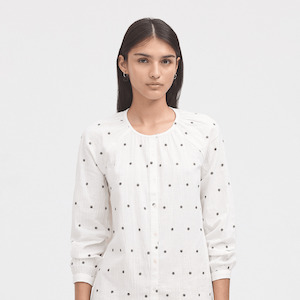 Nice Things: Floral Embroidered Blouse | Off White | Nice Things