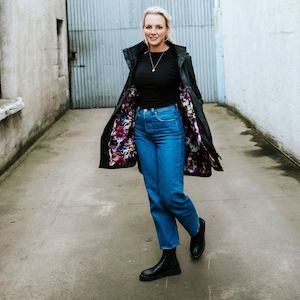 Waterproof Jackets Coats: Billie PU Coated Rain Coat | Black /Purple Fleur | Moke