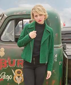 Meg Dogstooth Jacket | Green | Joe Browns