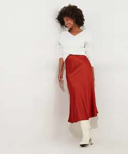 Joe Browns: Autumn Days Satin Skirt | Rust | Joe Browns