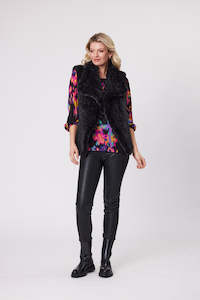 Eira Fur Vest | Black | Lemontree