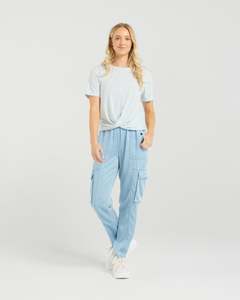 Blouses Shirts: Twist Tee | Sky | Et Alia