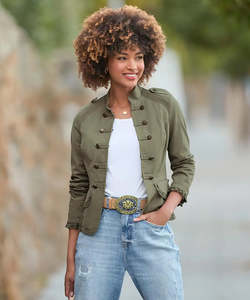 Marcie Cotton Military Jacket | Joe Browns