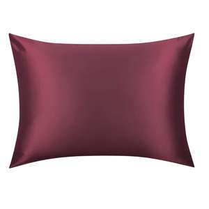 Silk Pillowcases: Burgundy Silk Pillowcase- NZ Standard  Size - Zip Closure