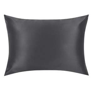 Silk Pillowcases: Grey Silk Pillowcase- NZ Standard Size - Zip Closure