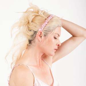 Hair Accessories: 100% Mulberry Silk Scrunchie Headband - Pink