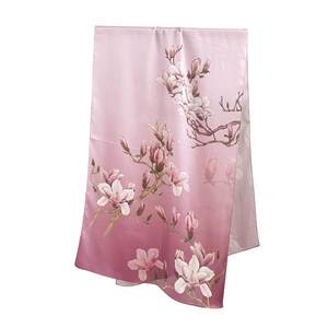 Silk Scarves: Magnolia Serenity Pure Mulberry Silk Extra Large Long Scarf